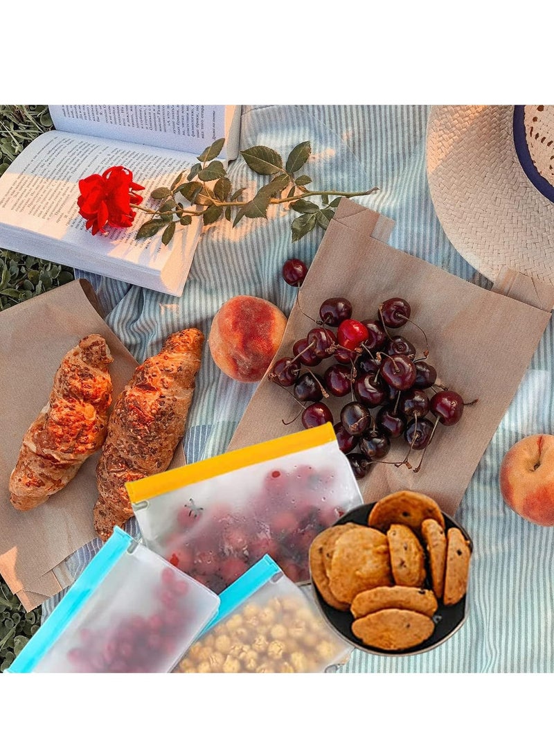 Oasisgalore 10 Pack Reusable Freezer Ziplock Bags Food Storage Bags Snack Bags for Kitchen Meat Fruit Cereal - Image 2