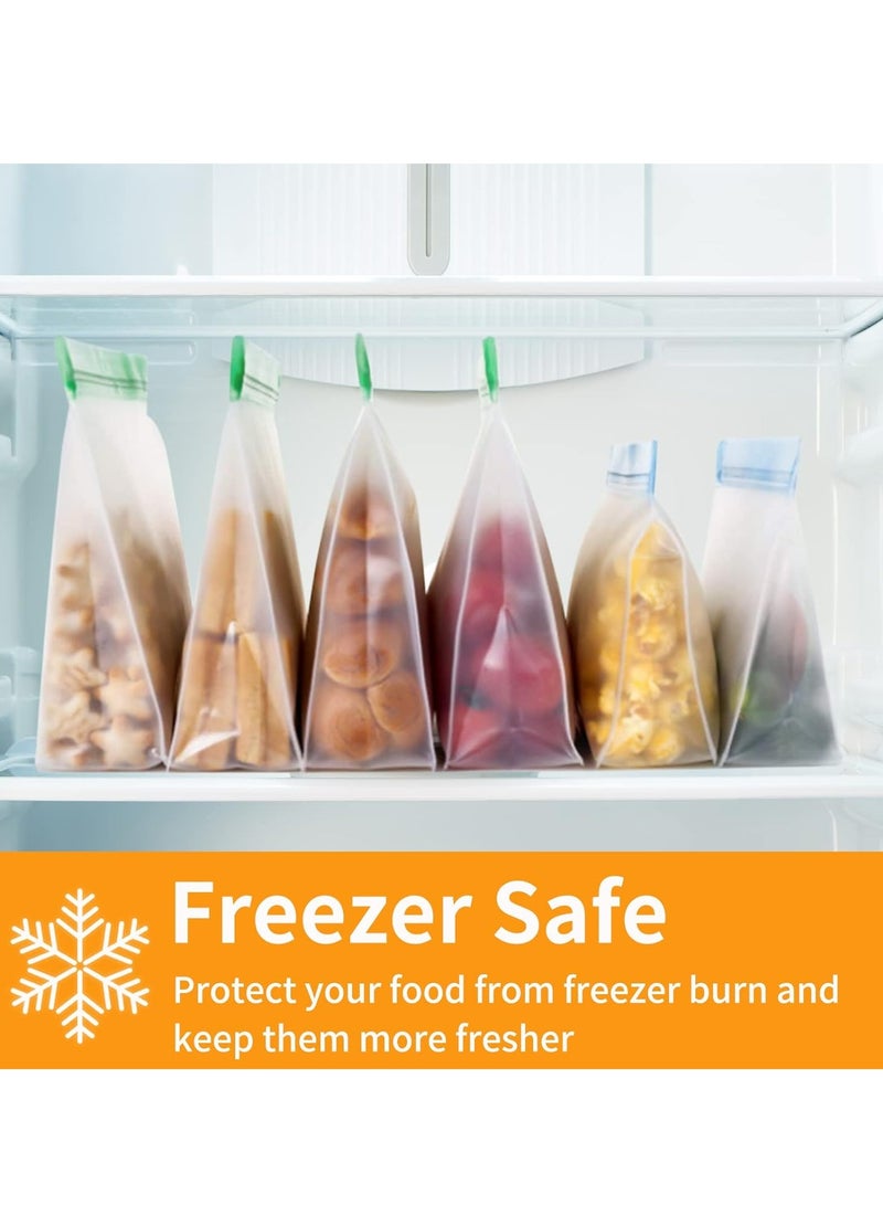 Oasisgalore 10 Pack Reusable Freezer Ziplock Bags Food Storage Bags Snack Bags for Kitchen Meat Fruit Cereal - Image 3