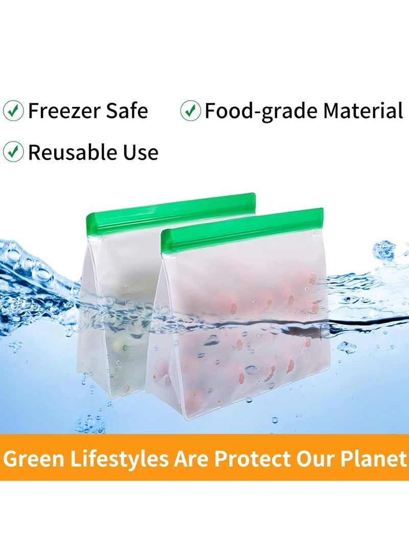 Oasisgalore 10 Pack Reusable Freezer Ziplock Bags Food Storage Bags Snack Bags for Kitchen Meat Fruit Cereal - Image 4