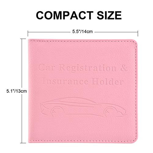 Cacturism Car Registration and Insurance Holder, Vehicle Glove Box Car Organizer，Women Interior Car Accessories Case for Cards, Essential Document, Driver License, Pink - Image 5