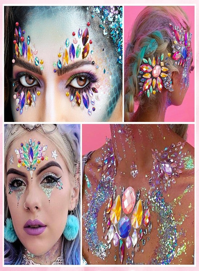 Jyukan 1200Pcs Crystal Gems for Crafts Mix Sizes Flatback Rhinestone Acrylic AB Colorful Gemstones Jewels for Halloween Party Decorations, 3D Nails Art, Clothes, Shoes, Phone Case Rose - Image 3