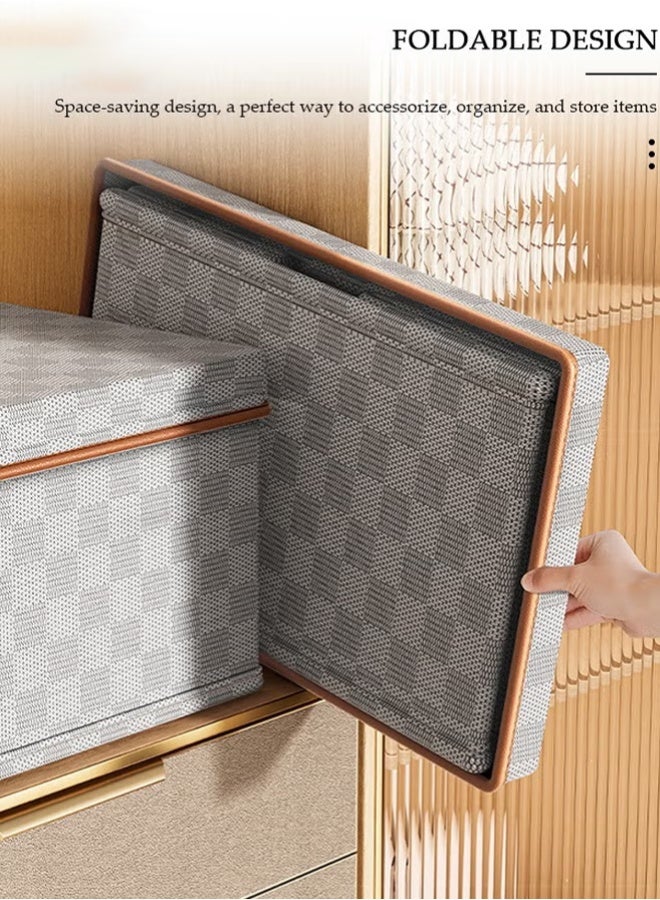 1/2/3 Pack Closet Storage Box with Lid and Handle, Stackable Wardrobe Clothes Organizer, Foldable Closet Storage Basket, Cube Storage Bins for Clothing, T-Shirt, Jeans, Sweaters, Toys & Books (38L) - Image 5