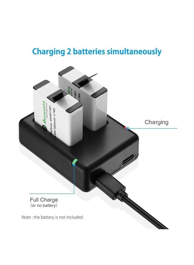 Powerextra Dual Battery Charger with Micro USB Cable for GoPro HERO8 Black GoPro HERO7 Black GoPro HERO6 Black GoPro HERO5, HERO5 Black GoPro Hero 2018  - Image 3