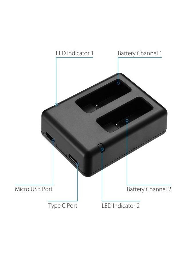 Powerextra Dual Battery Charger with Micro USB Cable for GoPro HERO8 Black GoPro HERO7 Black GoPro HERO6 Black GoPro HERO5, HERO5 Black GoPro Hero 2018  - Image 2