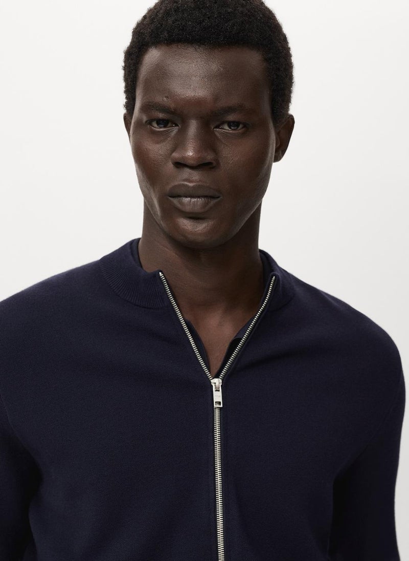 MANGO Zipped knit cardigan - Image 4