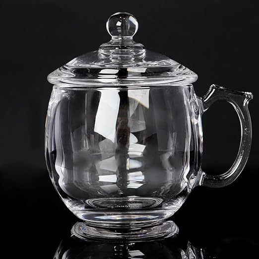DARKZONE Glass Soup Mug with lid 220 mlCoffee Mugs with Handle 220ml Coffee Cup Lemon Tea Mug with Glass Lid Clear Tea Cup Set for Coffee Tea Milk Hot Cold Beverage Set of 4 - Image 3