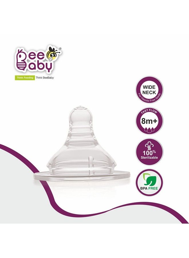 Beebaby Pack Of 2 Ease Anti colic Silicone Nipple Teat With Carry Case, Fast Flow, 8M+ - Image 4