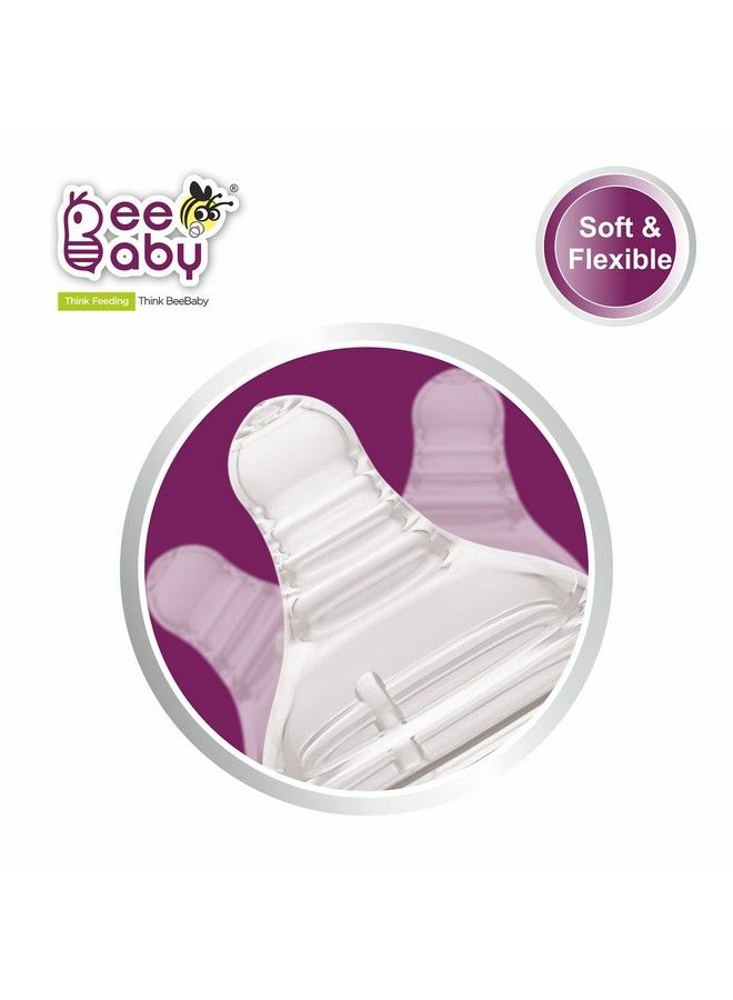 Beebaby Pack Of 2 Ease Anti colic Silicone Nipple Teat With Carry Case, Fast Flow, 8M+ - Image 3