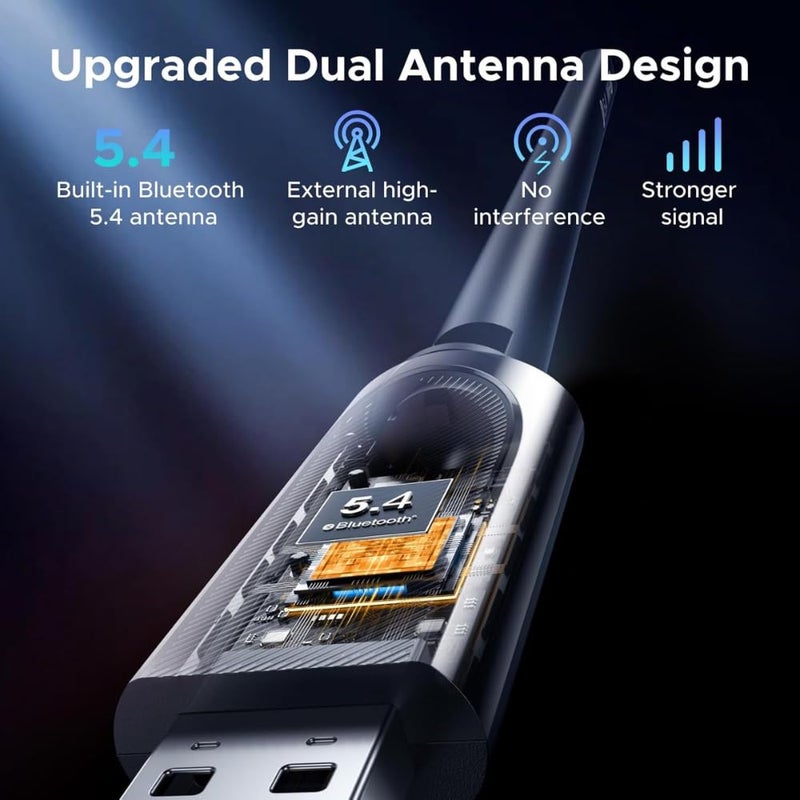 ARVOX AX900 900 Mbps WiFi 6 + Bluetooth 5.4 Wireless Network USB Adapter for Desktop PC with 2.4Ghz/5Ghz High Gain Dual Band 5 Dbi Antenna Wi-Fi, Supports Windows 11/10 MU-MIMO WPA3 OFDMA - Image 4