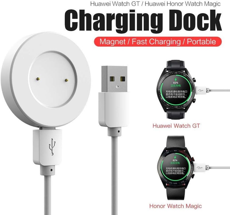 إم اتش ام أخرى لـ Huawei GT Honor Magic محطة شحن خفيفة الوزن ومحمولة مع كابل شحن USB (أبيض) - Image 2