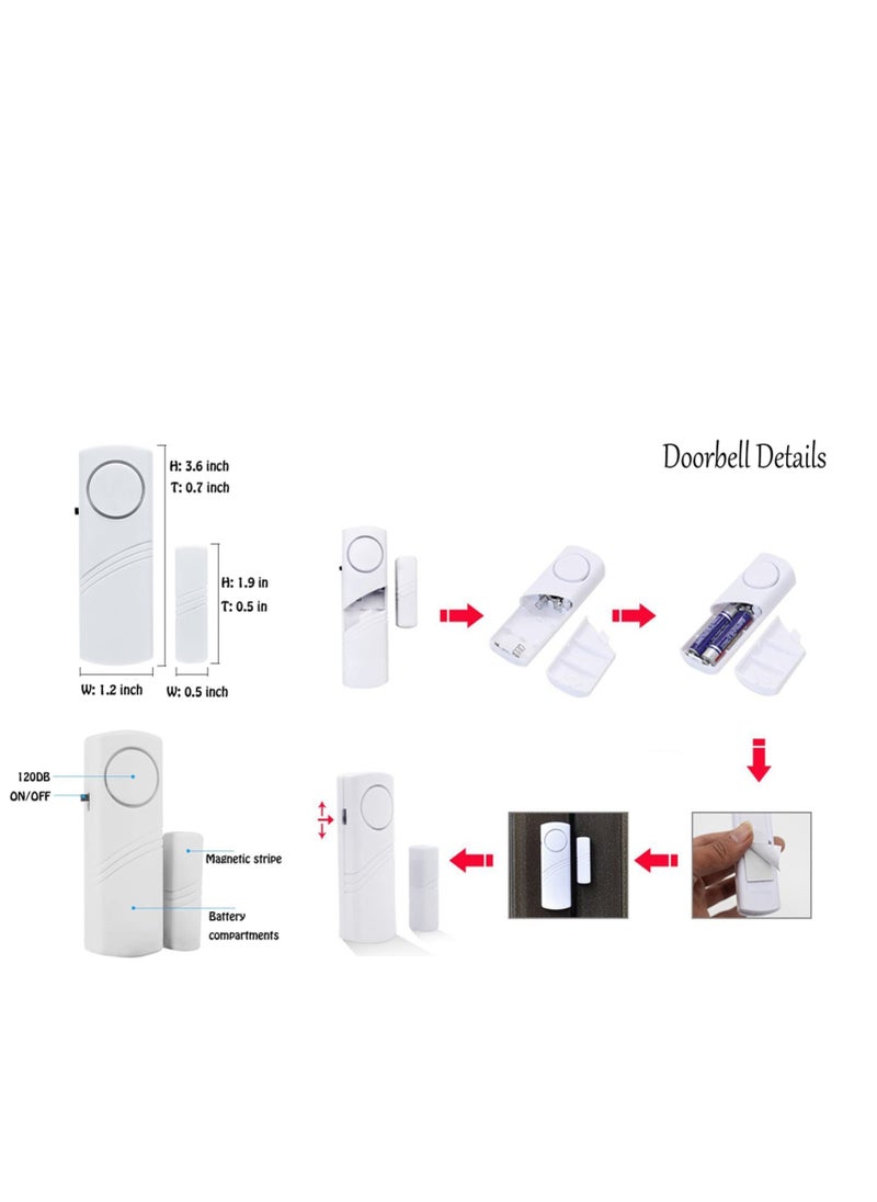Daytoyz - 6PCS Door Window Alarm, 90DB Door Alarms for Kids Safety, Wireless Sensor Door Window Burglar Alarm-Window Pool Alarms for Home - Image 1