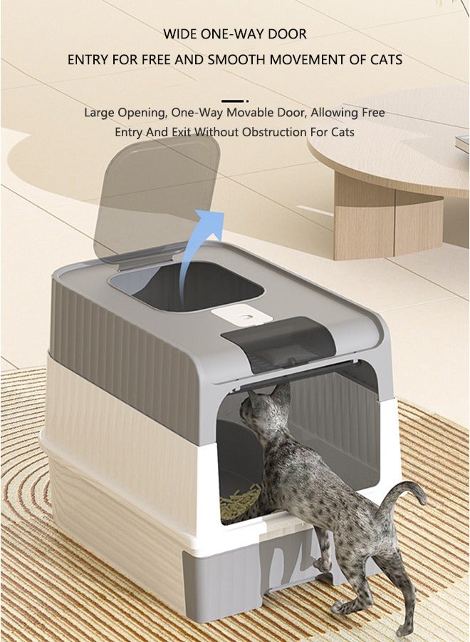 Extra-Large Cat Litter Box With Fully Enclosed Drawer-Style Cat Toilet To Prevent Spillage Outside. - Image 5
