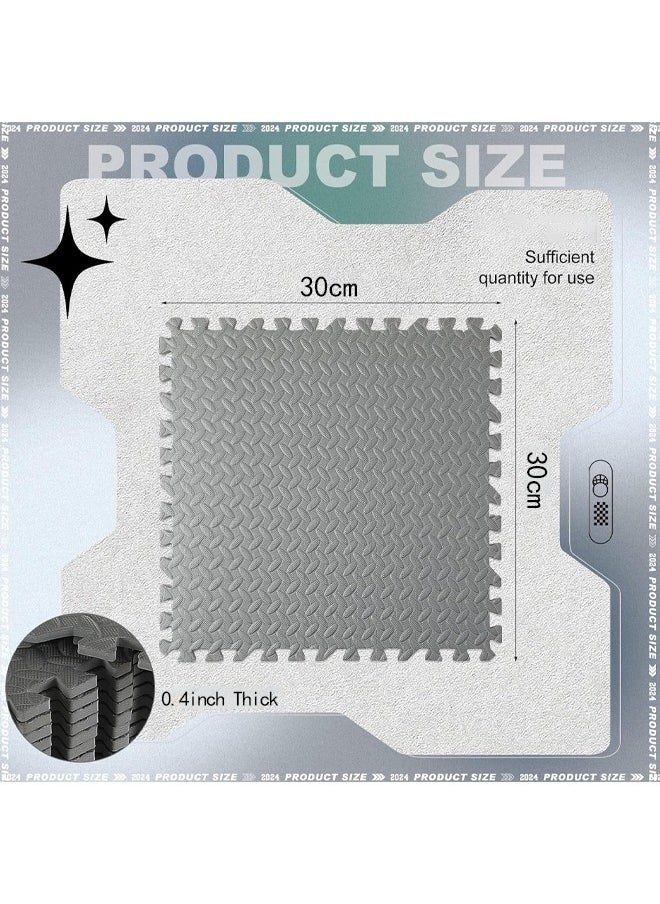 Generic Puzzle Exercise Floor Mats 30 x 30 CM Gray Interlocking Flooring Tiles Foam Gym Floor Mats Bulk Floor Padding for Kids Gym Home Garage Workout Equipment  - Image 2