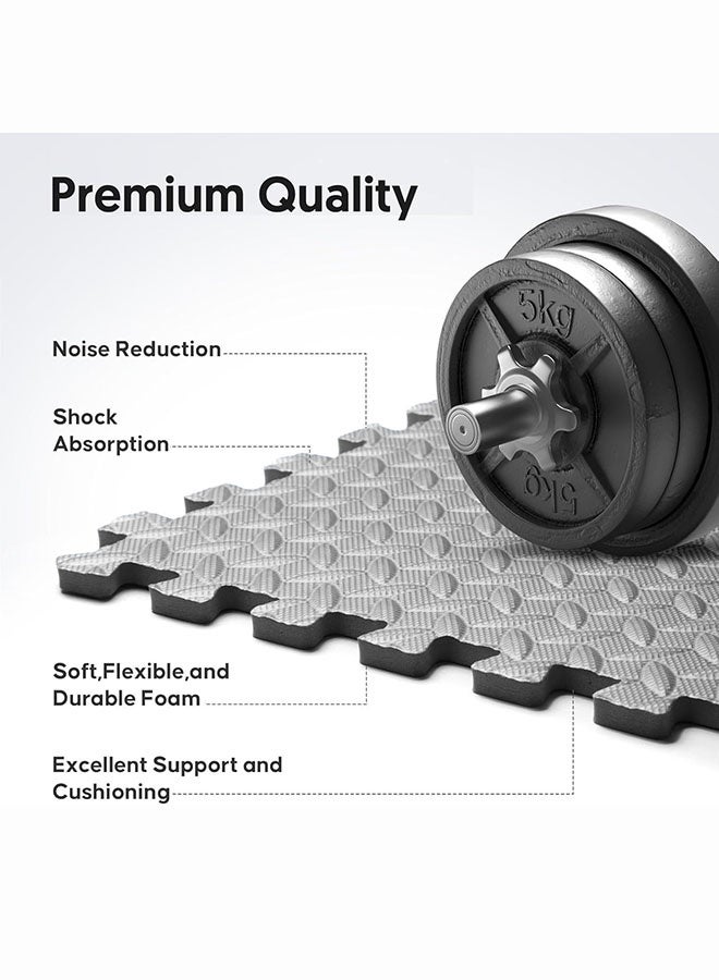oldlaiben Puzzle Exercise Mat, EVA Foam Gym Floor Mats Interlocking Exercise Mat Tiles Protective Flooring Mats Carpet Tiles Floor Padding Puzzle Cushion with Border Exercise Equipment Mat for Workouts Equipment Yoga Pilates (Grey, 30 x 30CM) - Image 5