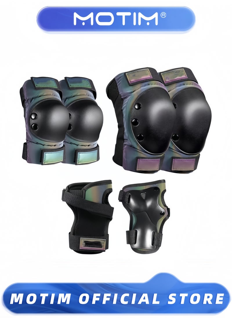 Motim 3 in 1 Sports Protective Gear Set Adult/Kids/Youth Knee Elbow Wrist Pads Protective Gear Set for Skateboard & Roller Skate & Inline Skates & Cycling & Scooter  - Image 1