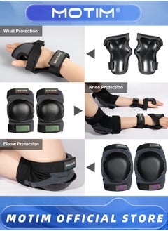 Motim 3 in 1 Sports Protective Gear Set Adult/Kids/Youth Knee Elbow Wrist Pads Protective Gear Set for Skateboard & Roller Skate & Inline Skates & Cycling & Scooter  - Image 5