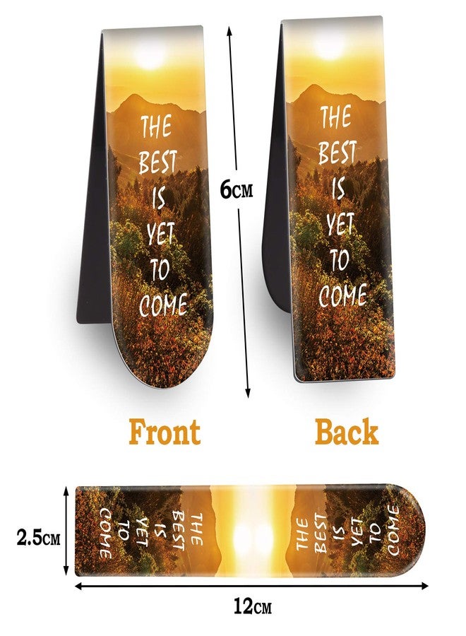 ABSOFINE Magnetic Bookmarks, 46PCS Inspirational Slogan Nature Scenery Pattern Bookmarks, Encourage Yourself Book Mark for Book Lovers, Women, Man, Kids, Students, Teachers, School, Home(2.4 x 1 inch) - Image 3