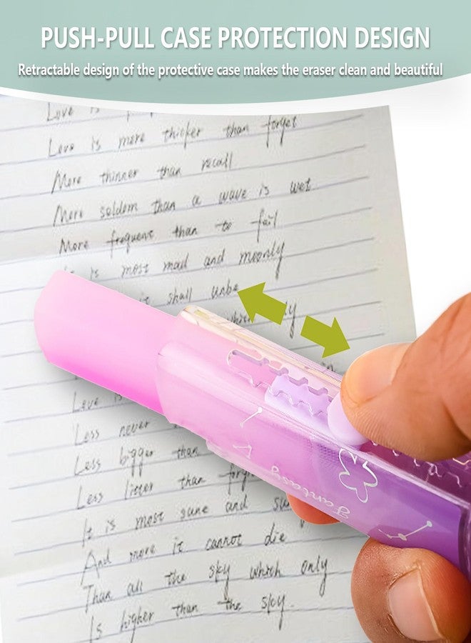 Daphilly Retractable Pencil Eraser, Cute Erasers,Gradient Jelly Eraser,Suitable for School Home Office Supplies (Gradient Jelly) - Image 4