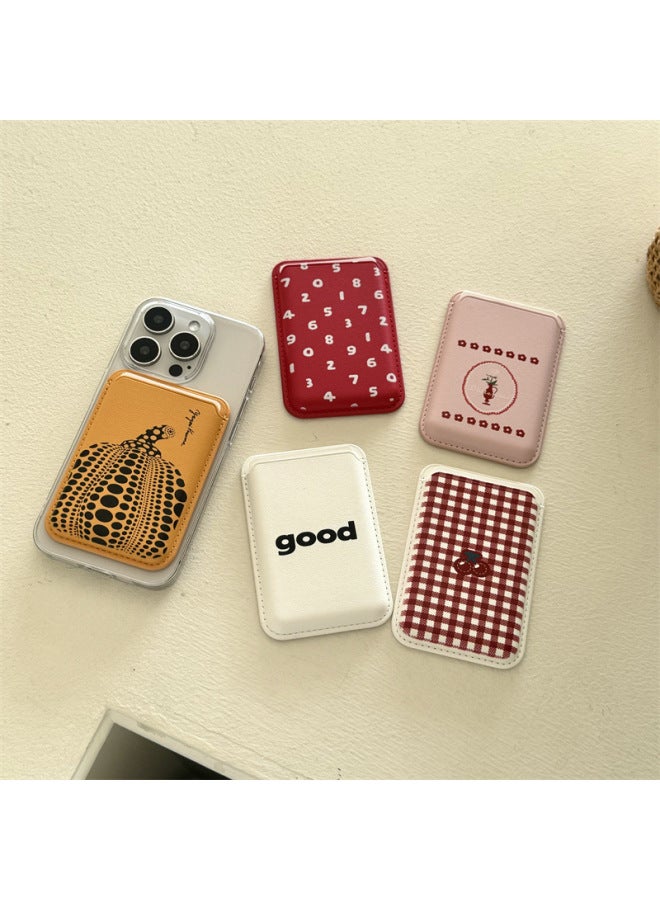 Suitable For Apple MagSafe Magnetic Card Bag IPhone15promax Leather 14pro Access Control Card Apple 13-Specifications:Penguin Red Apple  - Image 2