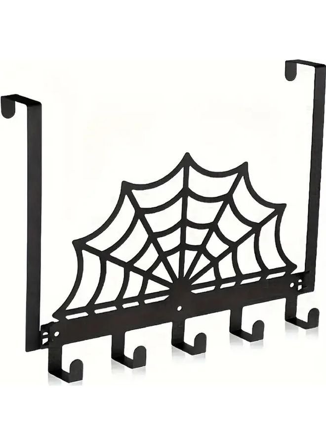 Spider Web Style Gothic Shelf Wall Mounted Towel Rack Bathroom Door Hanging Decor - Image 2