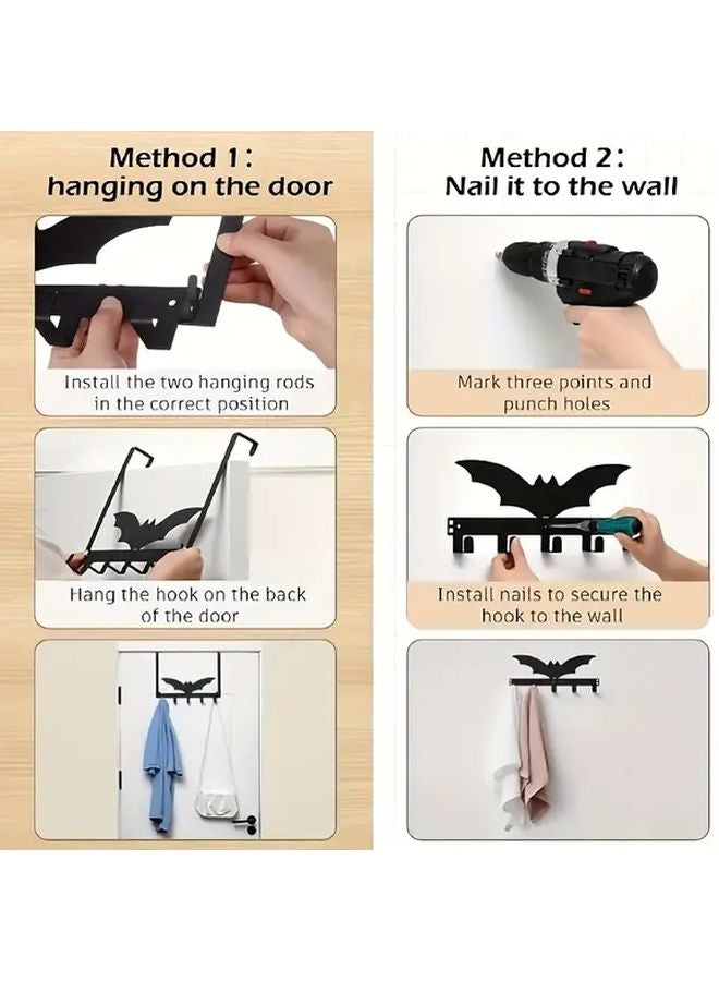 Spider Web Style Gothic Shelf Wall Mounted Towel Rack Bathroom Door Hanging Decor - Image 5