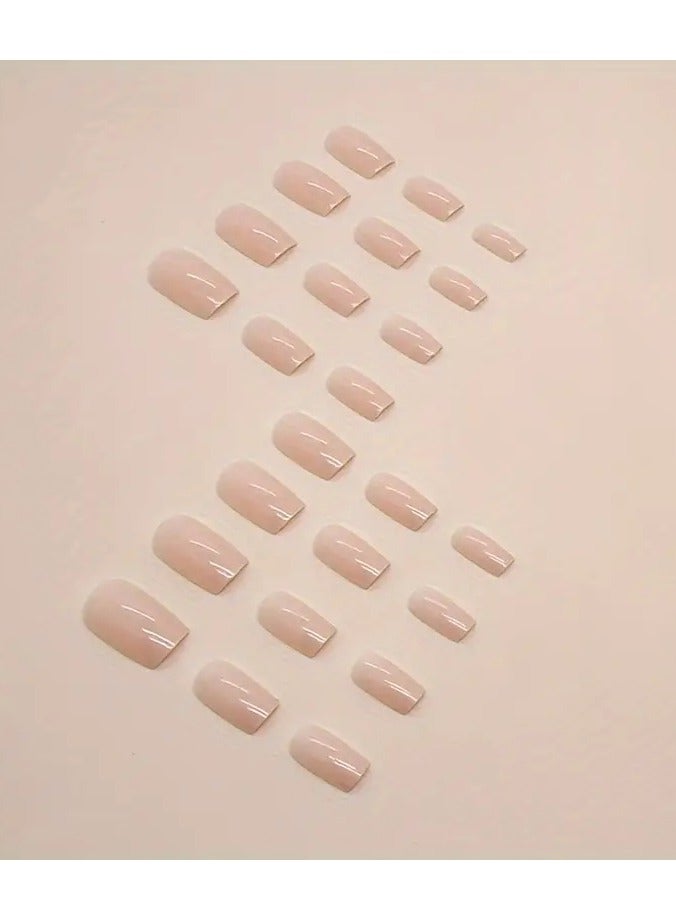 ORiTi 24 pcs Ballet French White Edge Press On Nails - Medium Long Coffin Fake Nails for Women, Girls, and Teens - Includes Glue Sticker and Nails File - Image 5