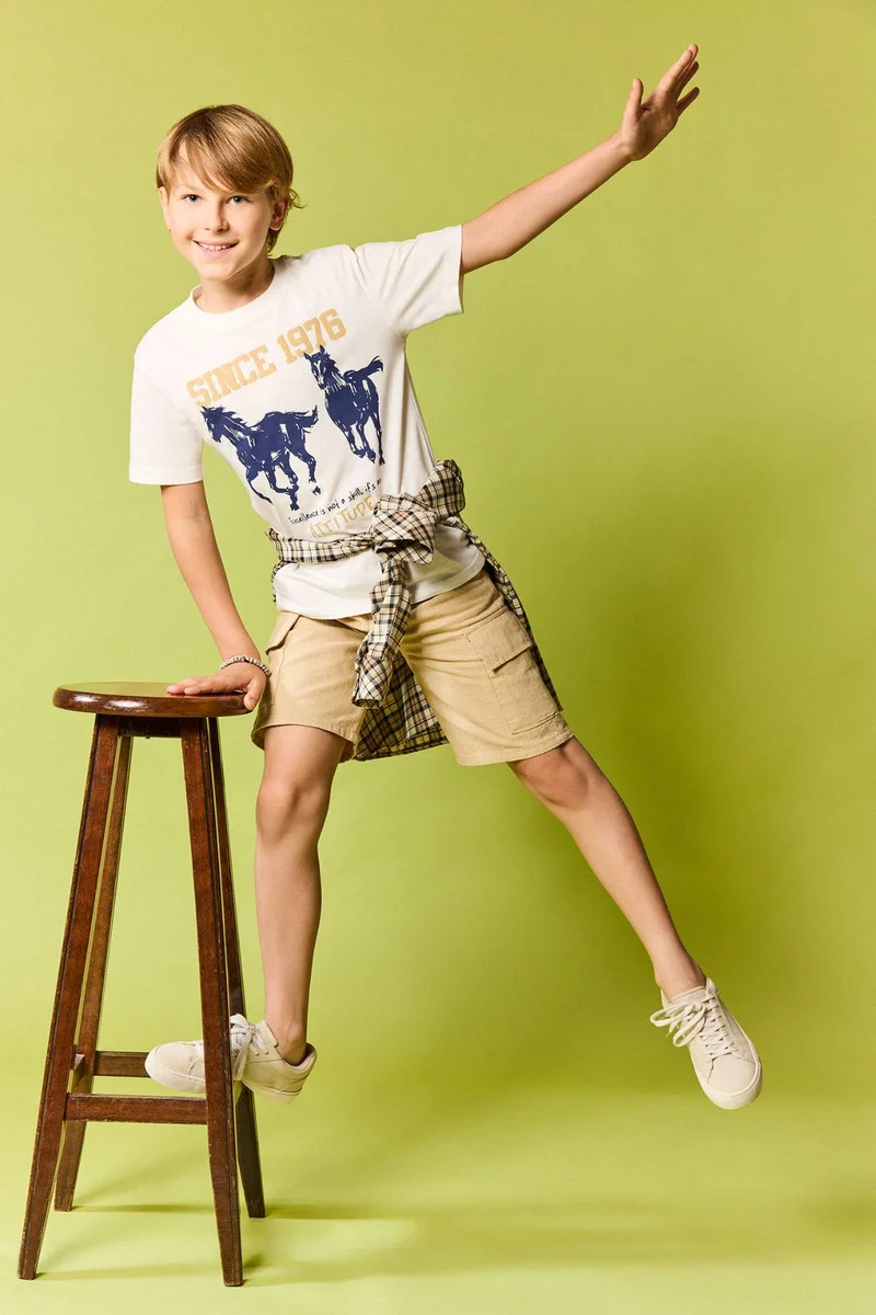 Defacto Regular Fit Animal Short Sleeve T-Shirt