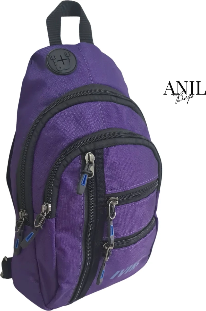 Anıl Bags Linen Fabric Multifunctional Cross Chest, Shoulder and Waist Bag with Ears and USB Output, Strap