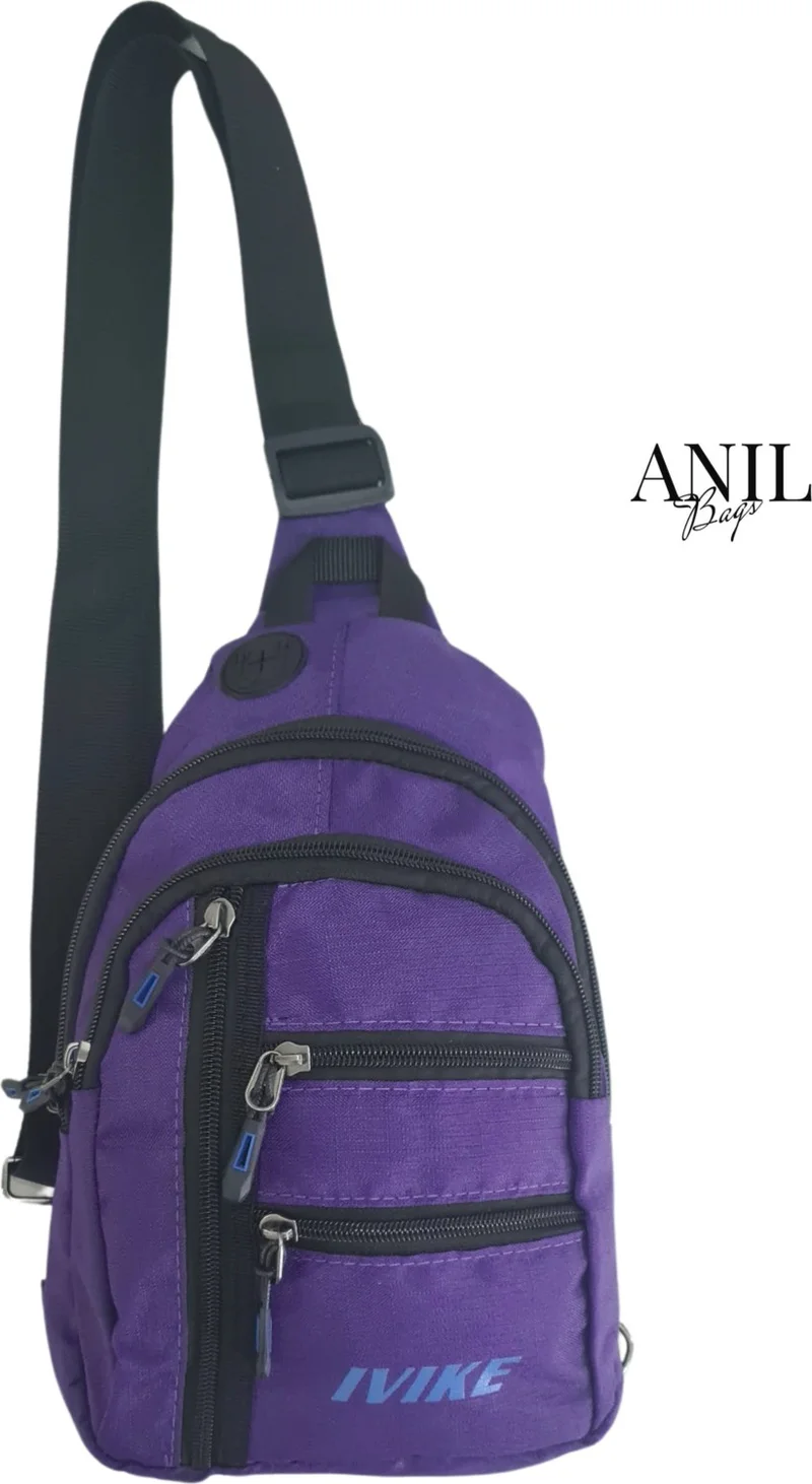 Anıl Bags Linen Fabric Multifunctional Cross Chest, Shoulder and Waist Bag with Ears and USB Output, Strap