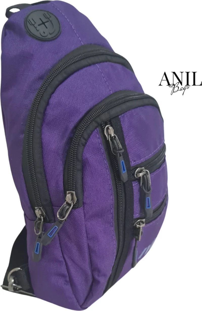 Anıl Bags Linen Fabric Multifunctional Cross Chest, Shoulder and Waist Bag with Ears and USB Output, Strap