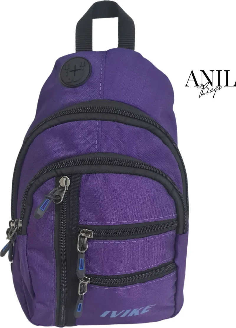 Anıl Bags Linen Fabric Multifunctional Cross Chest, Shoulder and Waist Bag with Ears and USB Output, Strap
