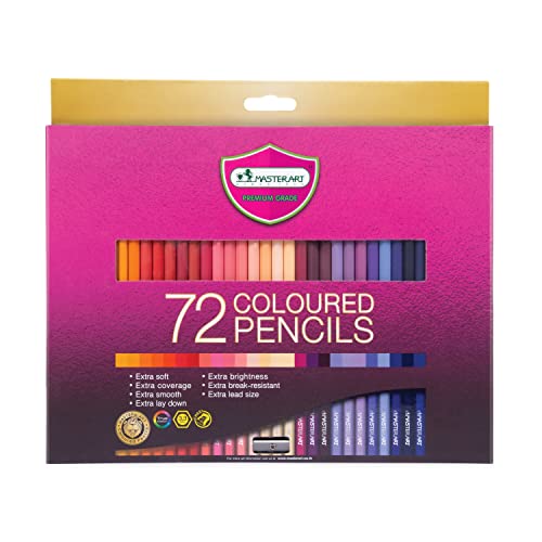 MASTERART Colored Pencils 72 Colors for Kids and Adults Coloring Free Sharpener in the box