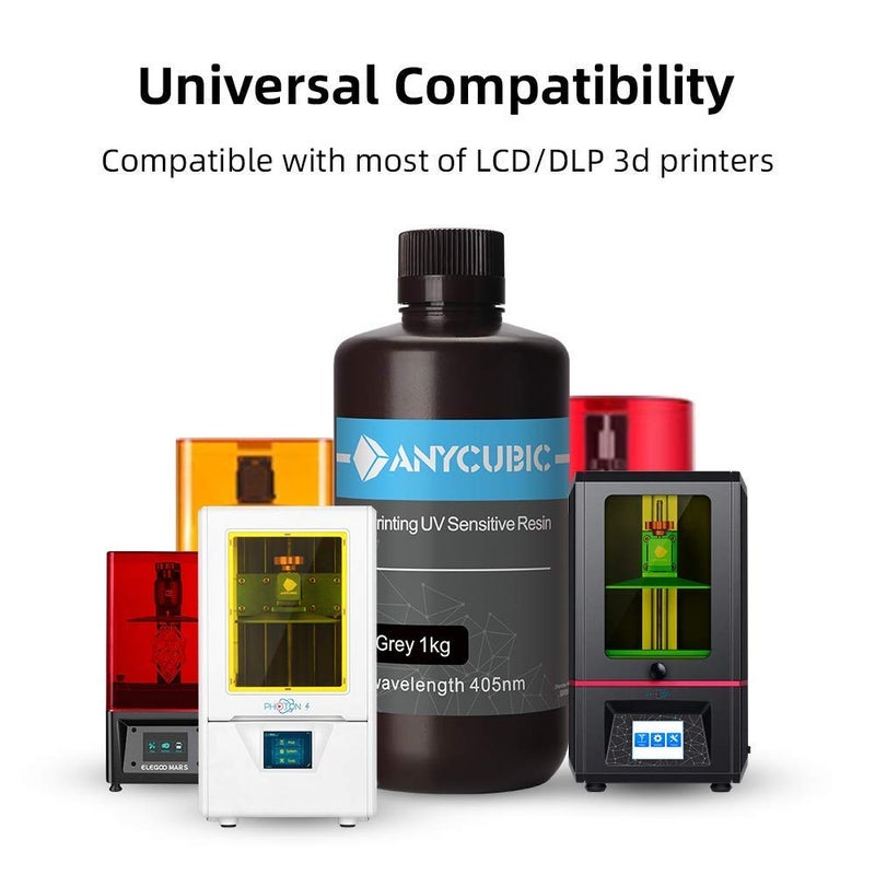 3idea 3 فكرة تخيل إنشاء طابعة 3D ريسين، ريسين UV-Curing SLA 405nm بدقة عالية وتجفيف سريع وسلاسة ممتازة لطباعة فوتون (DLP/LCD/UV) - 1 كجم، رمادي - Image 4
