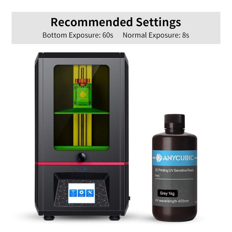 3idea 3 فكرة تخيل إنشاء طابعة 3D ريسين، ريسين UV-Curing SLA 405nm بدقة عالية وتجفيف سريع وسلاسة ممتازة لطباعة فوتون (DLP/LCD/UV) - 1 كجم، رمادي - Image 2