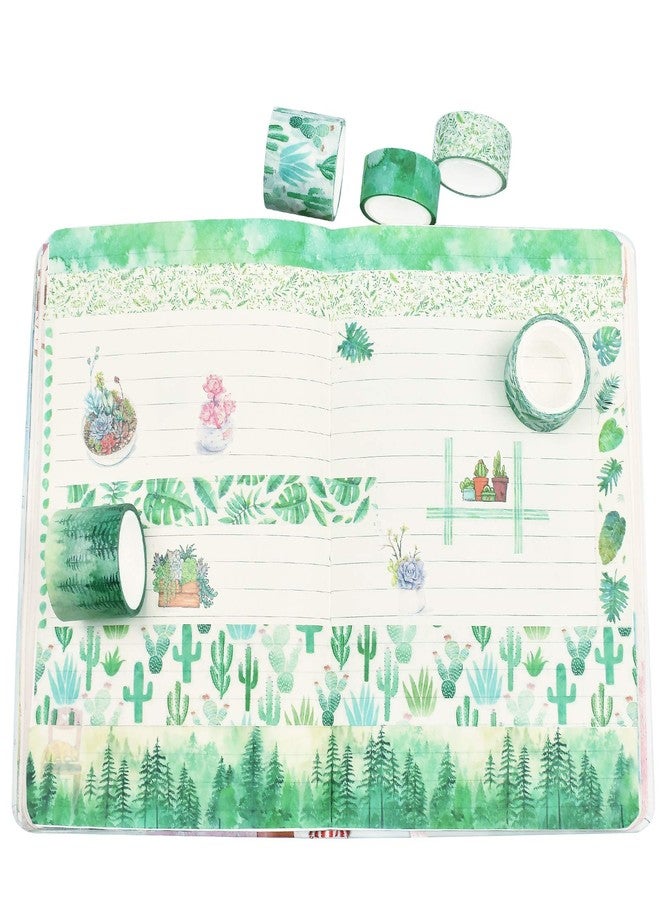 DAPUTOU 8Rolls Green Washi Tape - Image 2