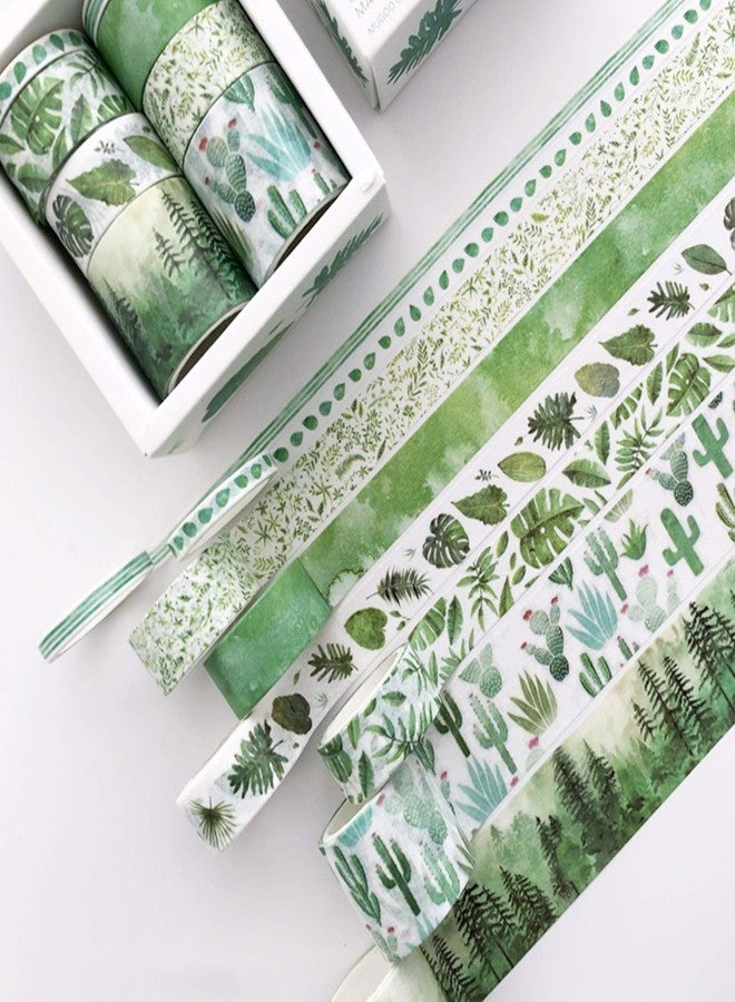 DAPUTOU 8Rolls Green Washi Tape - Image 1