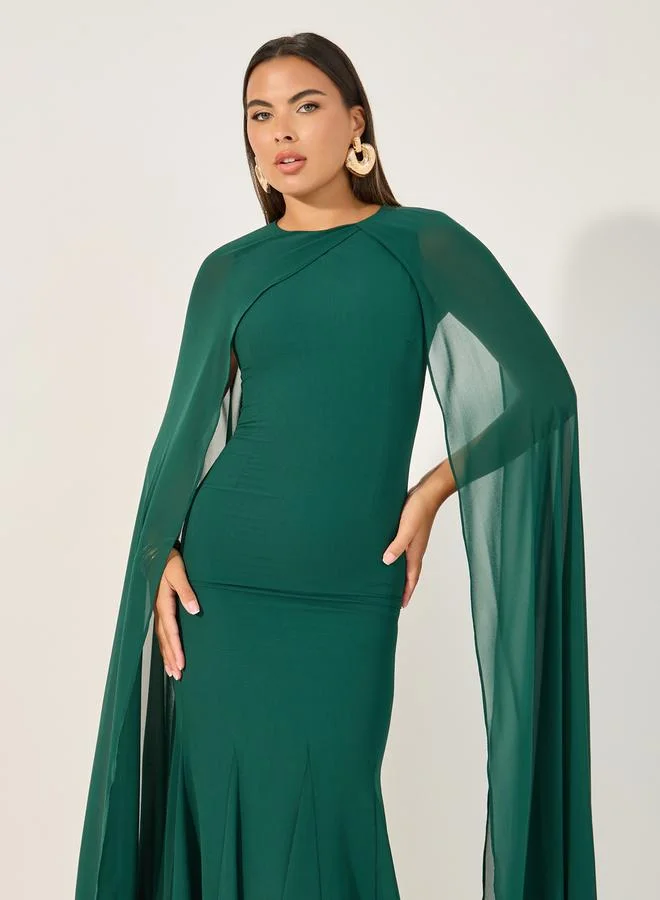 Styli Emerald Chiffon Dress