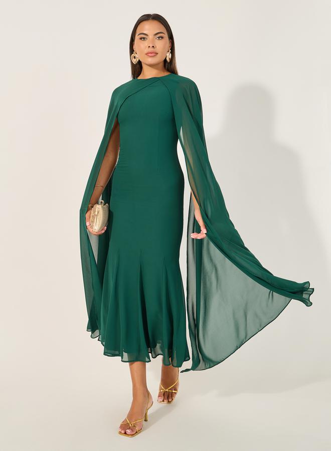 ستايلي فستان شيفون زمردي - Image 1