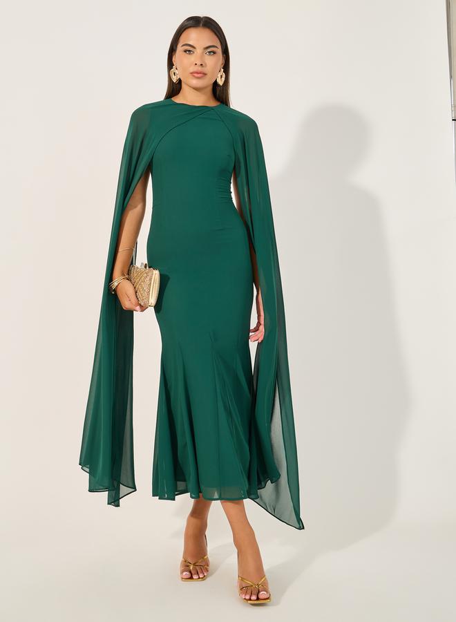 ستايلي فستان شيفون زمردي - Image 2