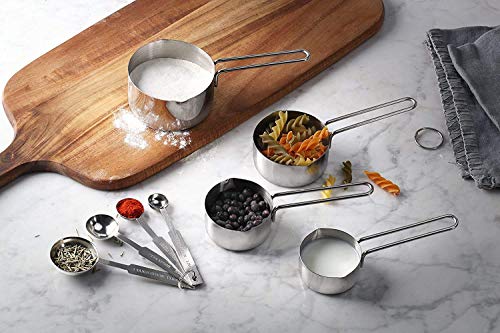 RABBONIX Stainless Steel Measuring Cups & Spoon Combo for Dry or Liquid/Kitchen Gadgets for Cooking & Baking Cakes/Measuring Cup Set Combo with Handles (Set of 4 Cups and 4 Spoons) - Image 4