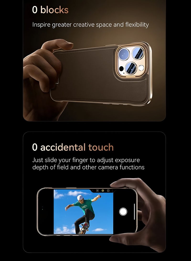 دبليو تيك غطاء هاتف Apple iPhone 16 Pro Max 5G 2024 من الجلد الفاخر المعدني الرقيق ، غطاء مضاد للسقوط بدون إطار غطاء حافظة واقي للهاتف - بني - Image 5