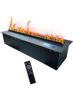 nooshi fireplace Nooshi -1 Colour 3D Steam Electric Fireplace, Ultra-thin Metal Panel Embedded Fireplace Simulation Adjustable Flame with Remote Control for Living Room, Bar, and Bedroom Decorations  - Image 1