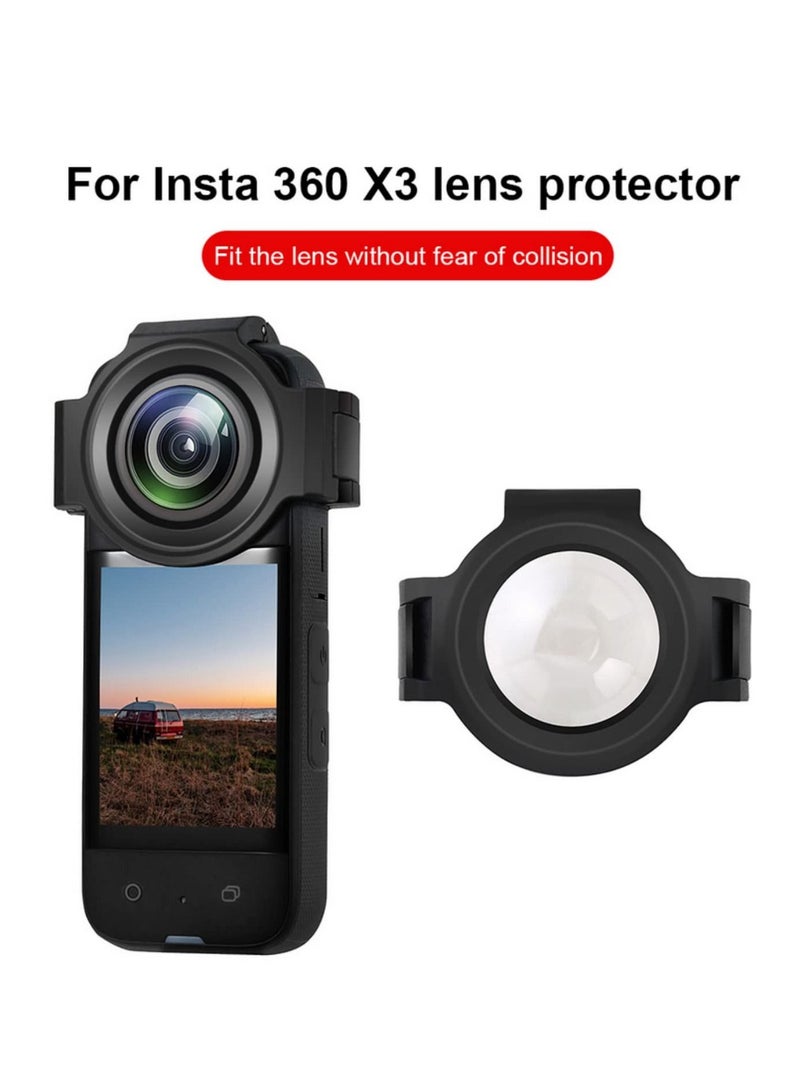 1pcs 9H Protective Shell Case Optical Tempered Glass PC Panoramic Camera Lens Protector Anti-scratch Accessories Compatible with Insta360 ONE X3  - Image 2