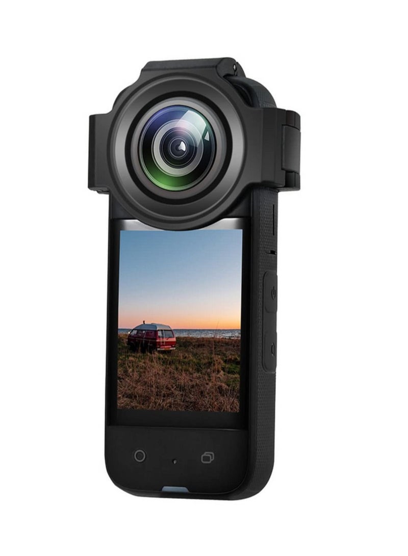 1pcs 9H Protective Shell Case Optical Tempered Glass PC Panoramic Camera Lens Protector Anti-scratch Accessories Compatible with Insta360 ONE X3  - Image 1