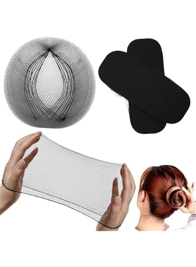 Hair Net 100 Pcs,  20 Inches Elasticity Invisible Elastic Mesh Wig Nets for Hair Bun Making Ballet Dancer Kitchen Food Serive (Black) - Image 1