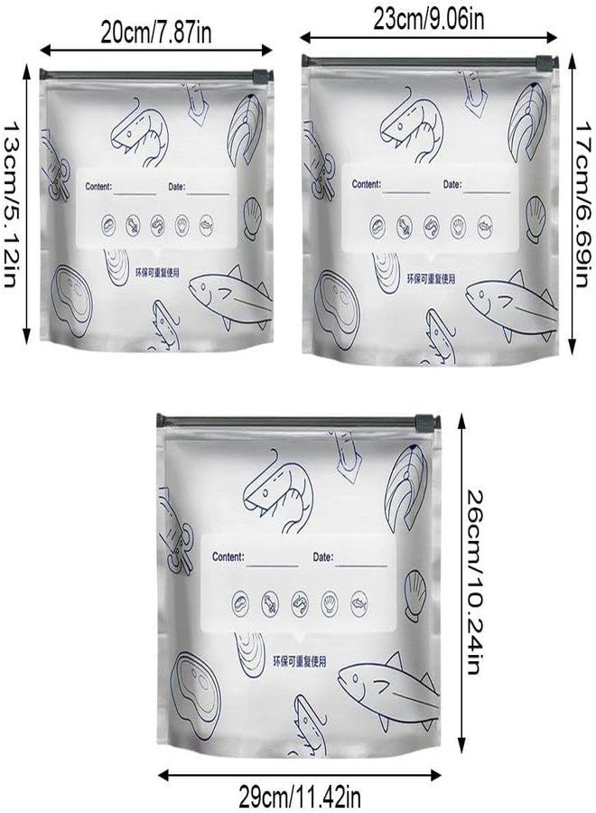 Pekos Reusable Aluminum Foil Food Storage Bags with Zipper Lock | Leakproof Waterproof Freezer Safe Stand Up Pouch for Vegetables Meat Fruits | Washable Kitchen Fridge Storage Bags (30 Psc) - Image 2