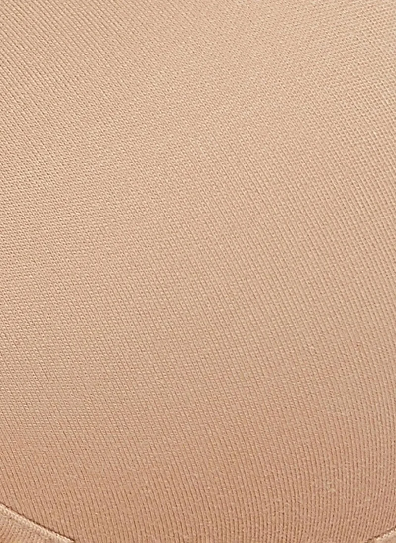Clovia Beige Clovia Padded Non-Wired Full Coverage T-Shirt Bra in Nude Colour - Cotton for Women | Best Price UAE