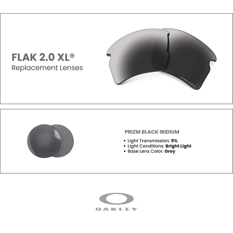 OAKLEY Authentic Flak 2.0 XL OO9188 00010059 PRIZM Black Iridium Polarized REPLACEMENT Lenses+ Bundle Microfiber Pouch -FRAMES NOT INCLUDED - Image 3