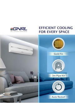 EGNRL Split AC White 12000 BTU T1 Rotary R410a, EG12C, 2024 New Series Model, 1 Ton with 3M Pipe Kit, Golden Fin, Rotary, 1 Year Manufacturer Warranty, 1 Year Compressor Warranty  - Image 4