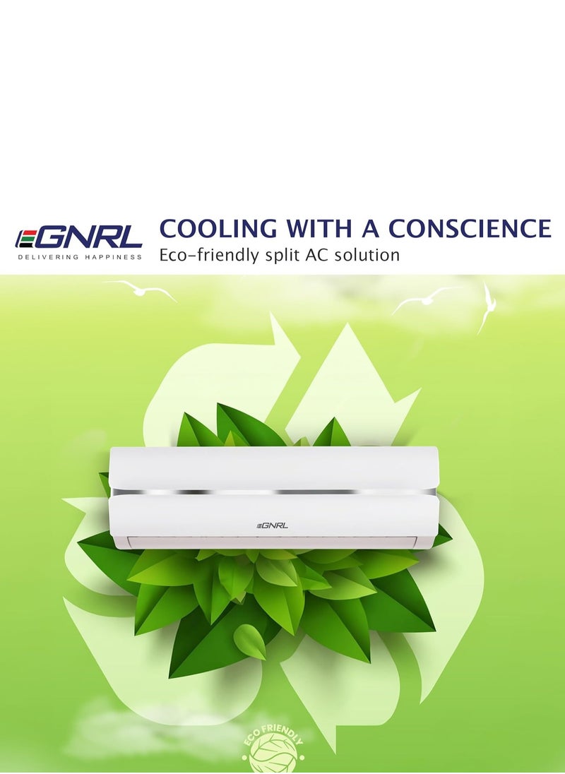 EGNRL Split AC White 12000 BTU T1 Rotary R410a, EG12C, 2024 New Series Model, 1 Ton with 3M Pipe Kit, Golden Fin, Rotary, 1 Year Manufacturer Warranty, 1 Year Compressor Warranty  - Image 5